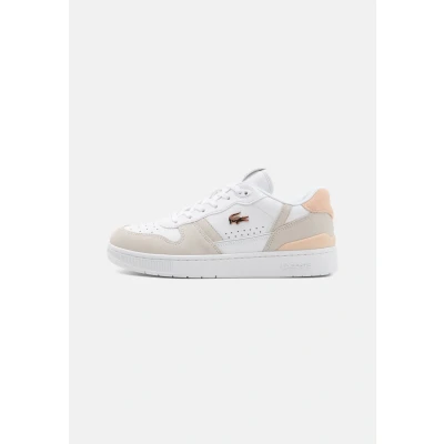 Image of Lacoste Tclip SET Trainers, Women&#039;s, Size: 4, White/light pink leather and imitation