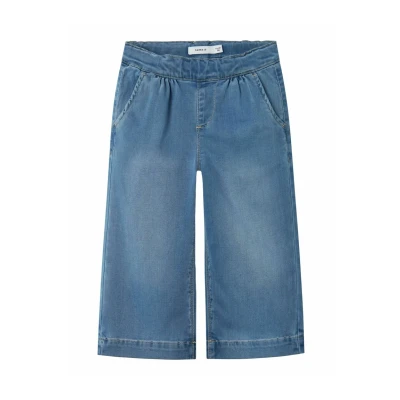 Image of NAME IT Girls&#039; Nmfbella Wide Jeans 6485 To Noos, Medium blue (medium denim), 122