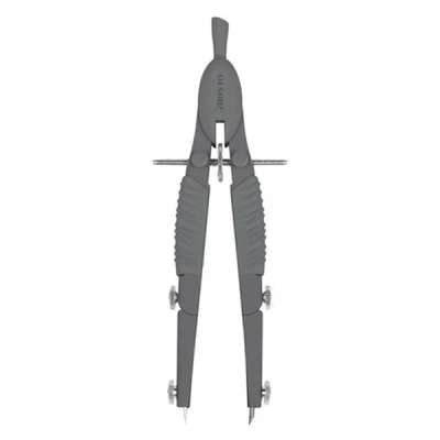 Image of Aristo Topline Mat Series Compass (Circles up to 370 mm Diameter, Leads, Die cast Zinc Shaft) Grey