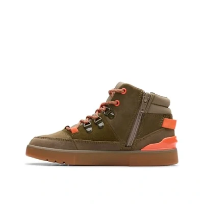 Image of Clarks OSLO Hightop trainers for kids, Size: 12K, Khaki shoes