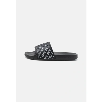 Image of EA7 Emporio Armani Water Sports ALL OVER Slipper Unisex Pool slides, Size: 5, Full black/white Synthetics