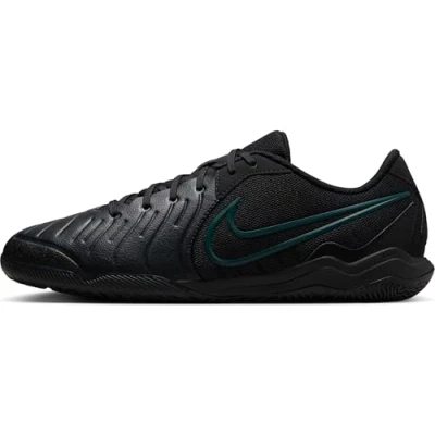 Image of Nike Performance Tiempo Legend 10 Academy Indoor football boots, Size: 4.5, Black/deep jungle Imitation leather/ textile
