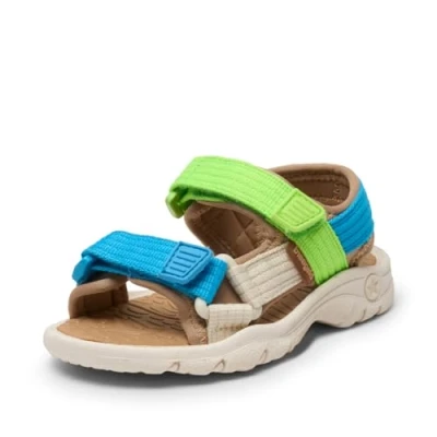 Image of Bisgaard NICO Unisex Walking sandals for kids, Size: 022, Bright blue/green shoes