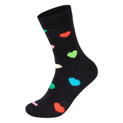 Image of Happy Socks Heart Unisex Socks, Size: 7.5 11.5, Black