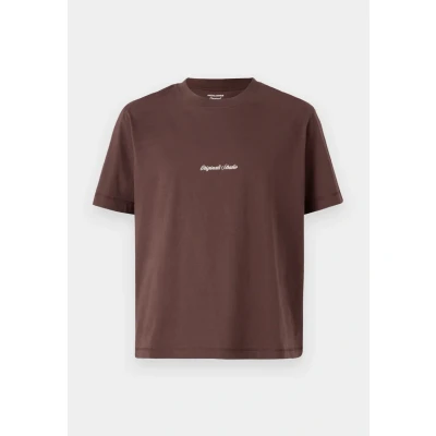 Image of Jack &amp; Jones Jornorrebro TEE CREW NECK Basic Tshirt, Men&#039;s, Size: Small, Deep mahogany