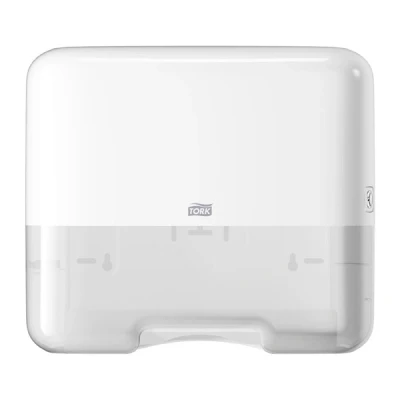 Image of Tork Singlefold/C Fold Mini Hand Towel Dispenser 553100 H3 Paper Slim, White