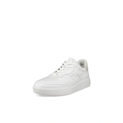 Image of ECCO Street Court Trainers, Men&#039;s, Size: 12, White/shadow white Leather and textile