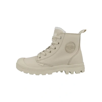 Image of Palladium Winter boots, Women&#039;s, Size: 3.5, Beige Nubuck