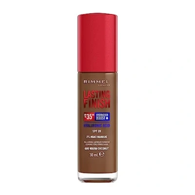 Image of Rimmel Lasting Finish 35Hr Foundation 30ml (Various Shades) 600 Warm Coconut