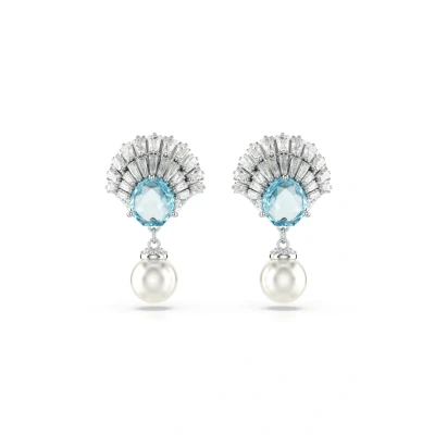 Image of Swarovski Idyllia DROP Earrings Shell Earrings, Women&#039;s, Size: One Size, Blue