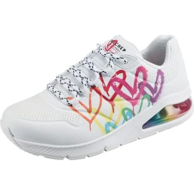 Image of Skechers Sport UNO 2 Trainers white/multicoloured, Women&#039;s, Size: 5.5, White/multi coloured High quality imitation leather