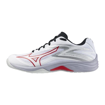 Image of Mizuno LIGHTNING STAR Z7 JR. Volleyball Shoes White/salsa/vulcan Junior Size C13.0