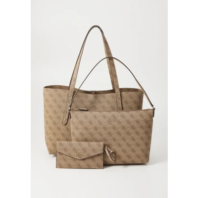 Image of GUESS Brenton Tote Latte Logo, logo