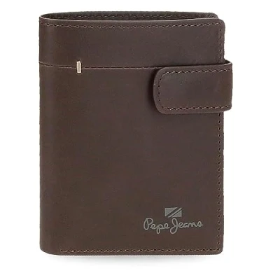 Image of Pepe Jeans Staple Vertical wallet with click Closure, One Size, Brown, closure