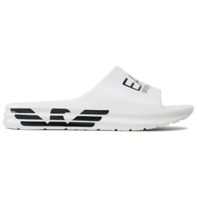 Image of EA7 Emporio Armani Crusher Distance Slide Pool slides, Men&#039;s, Size: 11, White/black Synthetics