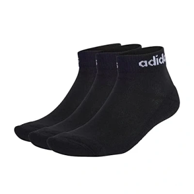 Image of adidas Performance Linear Cushioned 3 PACK Sports socks, Size: 8.5 10, Black/white