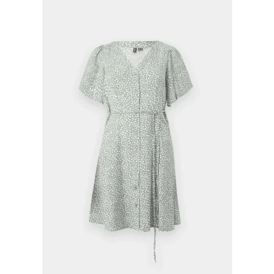 Image of Vero Moda Women&#039;s Vmalba Ss Short Dress WVN Noos, Laurel Wreath Joey Dot, XXL