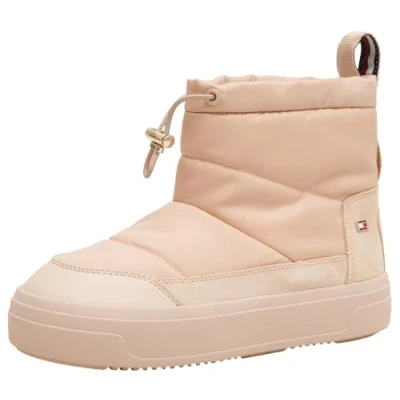 Image of Tommy Hilfiger FLAG MINI Ankle boots, Women&#039;s, Size: 6.5, Misty blush Leather and textile
