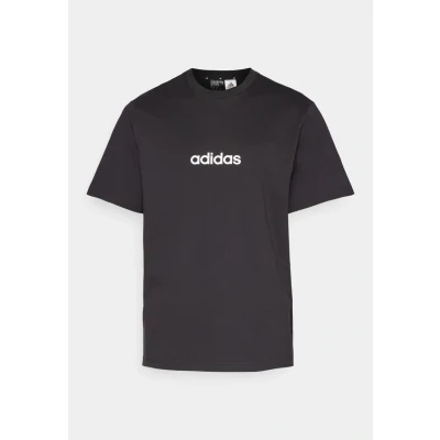 Image of adidas Sportswear Essentials Linear Single Print Tshirt, Men&#039;s, Size: XS, Black white