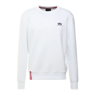 Image of Alpha Industries Basic Small LOGO Sweatshirt, Men&#039;s, Size: Small, White