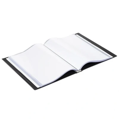 Image of Rillstab Original Display Book (50 Transparent/Clear Pockets) A4 Front Page Ring Binder Portfolio &amp; Project Presentation Folder for Meetings Conferences Poly Clear Pocket Black 99454