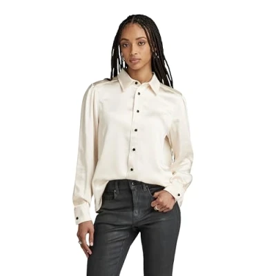Image of G STAR BOXY Buttondown blouse, Women&#039;s, Size: Large, Eggnog