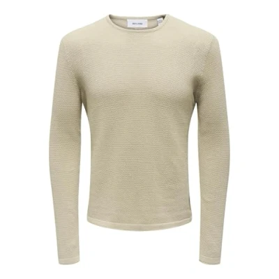 Image of Only &amp; Sons Onspanter CREW Jumper, Men&#039;s, Size: XXL, Beige