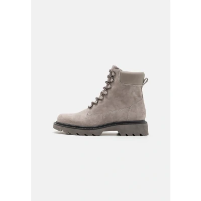 Image of Tamaris Laceup ankle boots, Women&#039;s, Size: 4, Grey leather and imitation