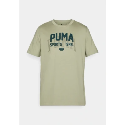 Image of Puma Graphic Varsity Print Tshirt, Men&#039;s, Size: Small, Lux army