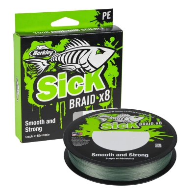 Image of Berkley Sick Braided line Moss Green 2000m 0.08mm (6kg) fishing