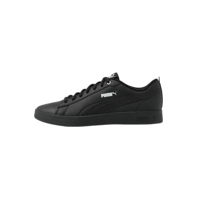 Image of Puma Smash Trainers, Women&#039;s, Size: 4, Black leather and imitation