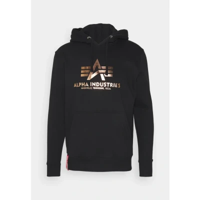 Image of ALPHA INDUSTRIES Men&#039;s Basic Foil Print Sweatshirt, Black (Black/Gold 365), S