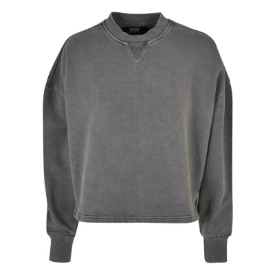 Image of Urban Classics Heavy Terry Garment DYE Crewneck Sweatshirt, Women&#039;s, Size: 3XL, Darkshadow