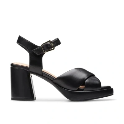 Image of Clarks Platform sandals, Women&#039;s, Size: 6.5, Black Leather
