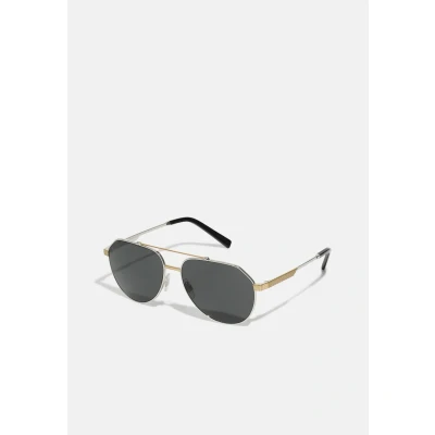Image of Dolce&amp;Gabbana Unisex Sunglasses, Size: 59, Silver/gold / dark grey