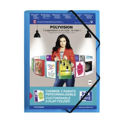 Image of Elba Polyvision Elasticated Folder a4 Green Blue