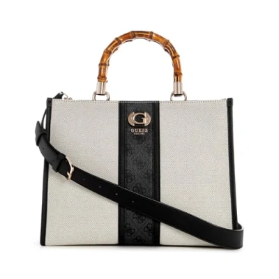 Image of Guess Kerima Handbag, Women&#039;s, Size: One Size, Natural/coal logo