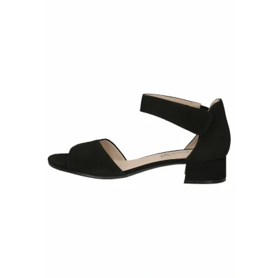 Image of CAPRICE Damen Sandalen mit Absatz aus Leder Riemchen, Schwarz (Black Suede), 39 EU