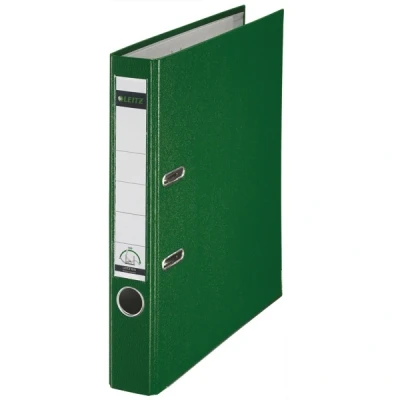 Image of Esselte Leitz 10155055 A4 Quality File 180 with Slotted Cover Plastic Narrow Green