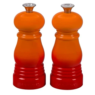 Image of Le Creuset Mini Salt and Pepper Set Orange Red 12 cm