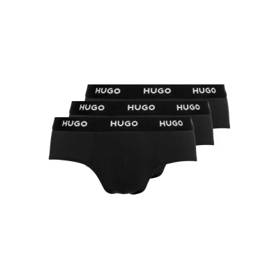 Image of HUGO Hipbrief 3 PACK Briefs, Men&#039;s, Size: Small, Black