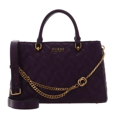 Image of Guess Gracelynn Girlfriend Satchel Plum, purple