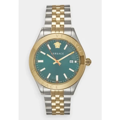 Image of Versace Watches Hellenyium Watch green/silvercoloured, Men&#039;s, Size: One Size, Green/silver coloured