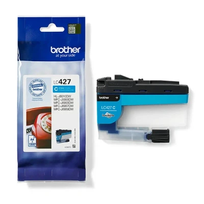 Image of Brother Original LC 427C Cyan Ink Cartridge for MFC J5955DW, J6955DW, J6957DW, HL J6010DW Standard