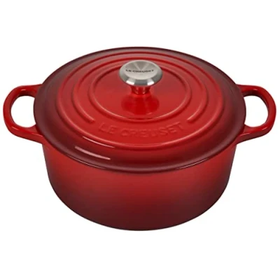 Image of Le Creuset Casserole Signature Cherry red ø 22 cm / 3.3 liters Suitable for all Cooktops