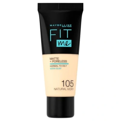 Image of Maybelline Fit Me! Matte and Poreless Foundation 30ml (Various Shades) 105 Natural Ivory