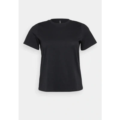 Image of Vero Moda Curve Vmpaulina Basic Tshirt, Women&#039;s, Size: M46, Black