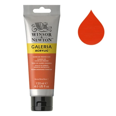 Image of Winsor &amp; Newton 120ml Galeria Acrylic Paint Cadmium Orange Hue