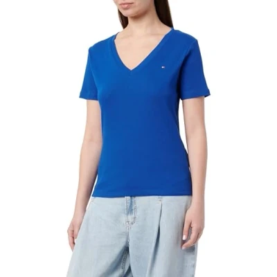 Image of Tommy Hilfiger NEW SLIM CODY Basic Tshirt, Women&#039;s, Size: Small, Noble blue