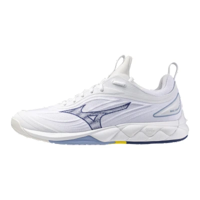 Image of Mizuno WAVE Luminous 3 Volleyball shoes, Men&#039;s, Size: 7, White/bellwether blue/bel air blue Textile/synthetics